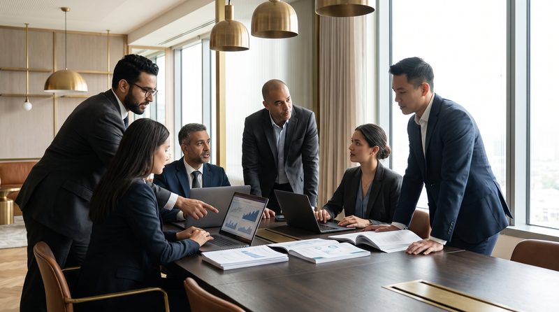 Modern finance and accounting team delivering services to small business clients
