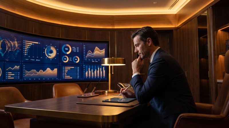 Financial metrics dashboard showing revenue growth KPIs and business performance indicators