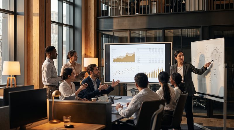 Growing business financial dashboard showing key metrics and growth indicators