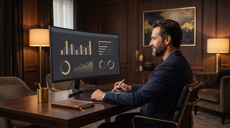 Monthly financial control panel dashboard template for Italian SRL and LLC businesses
